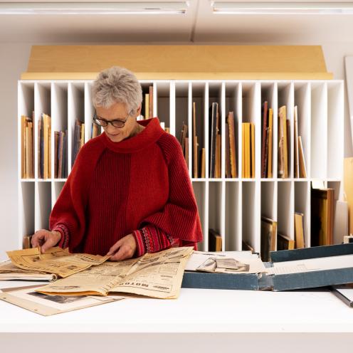 Lokalhistorisk Arkiv på Herfølge Bibliotek. Foto: Trine Sand Skjøldberg.