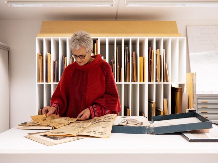 Lokalhistorisk Arkiv på Herfølge Bibliotek. Foto: Trine Sand Skjøldberg.