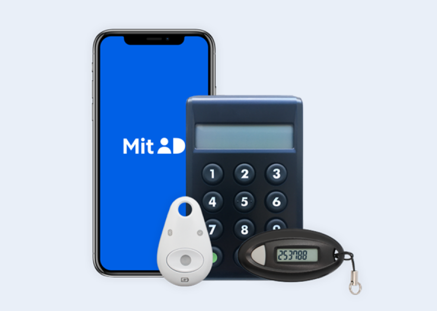 MitID app og kodeviser. Foto: mitid.dk